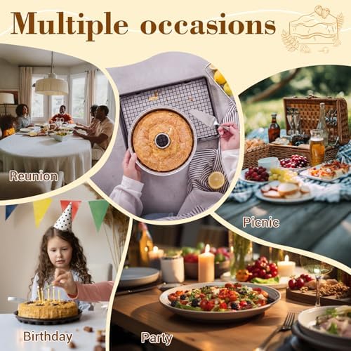 Zhehao 20 Pcs Aluminum Foil Angel Food Cake Pan with 2 Cake Spatulas