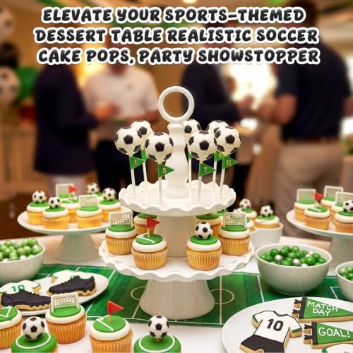2 Pcs Soccer Cake Pop Mold with 100 Pcs Sticks, Soccer Mold
