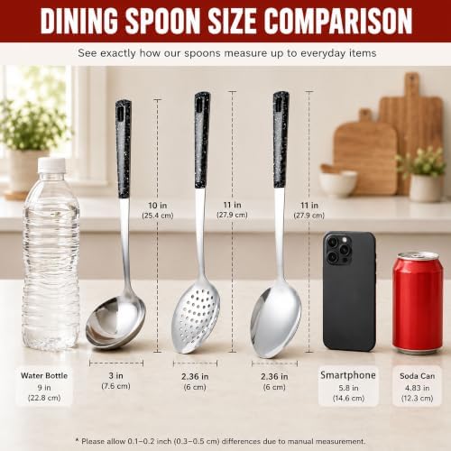 Stainless Steel Serving Spoon Set, 11-Inch Large Serving Utensils