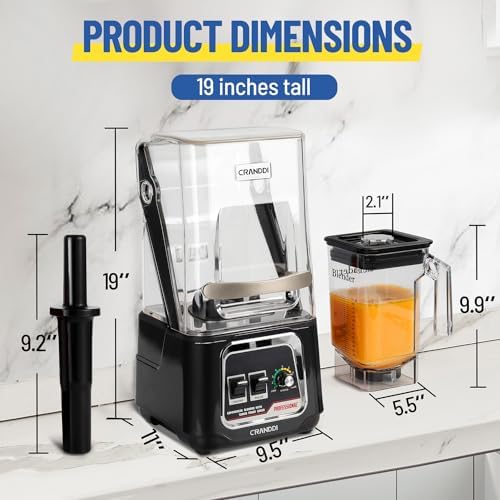 CRANDDI Commercial Blender, 2200W, 50oz