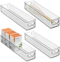 iDesign Slim Clear Plastic Storage Bin, 4-Pack