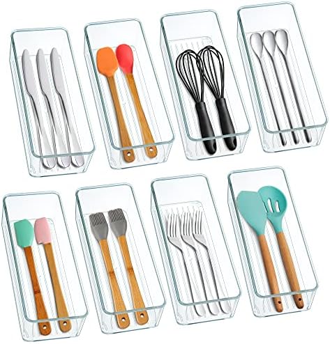 Hudgan 8 Pack Plastic Drawer Organizer Bins