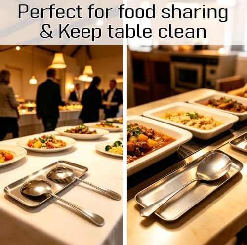 4-Piece Serving Spoons, 18/8 stainless steel Spoon, Large Buffet