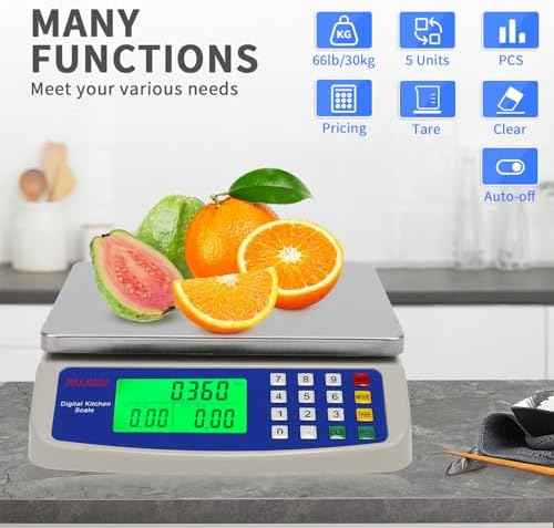 Large Digital Kitchen Scale 30KG Commercial Food Scale 66LB for Baking