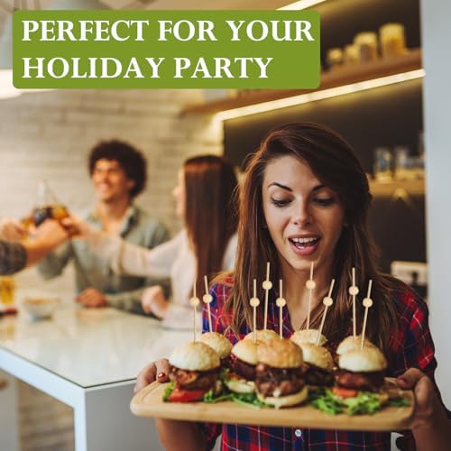 1000 Pieces Cocktail Picks, 4.7 Inch Wooden Fancy Toothpicks for