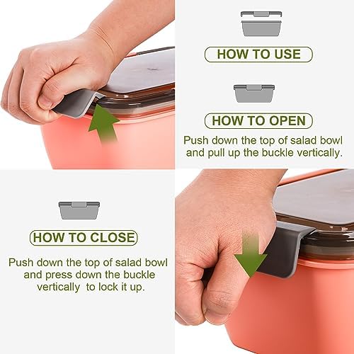 Youeon 3 Pcs 68 Oz Salad Lunch Containers