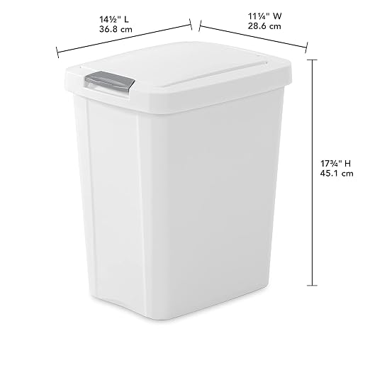 Sterilite 10439004 7.5 Gallon Black Plastic TouchTop Wastebasket - Image 4