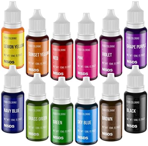 Food Coloring Set, 12 Colors, 0.35 Fl. oz Bottles