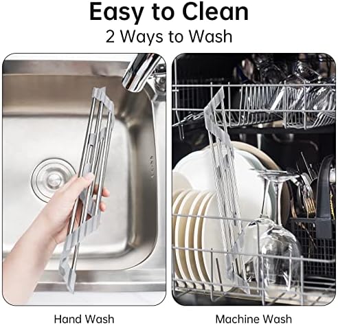 Tomorotec Triangle Roll-Up Dish Drying Rack, Gray