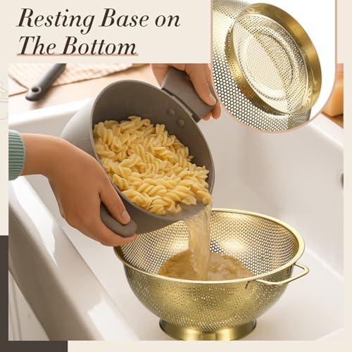 Sawysine 5 Pcs Gold Kitchen Appliances Includes 5 Quart Gold Colander