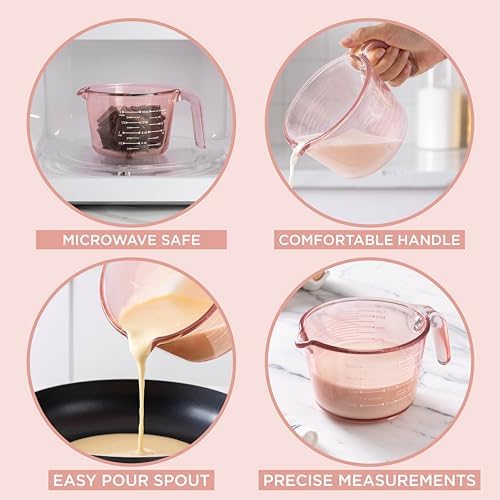 COOK WITH COLOR Glass Measuring Cups - Ideal for Cooking and Baking