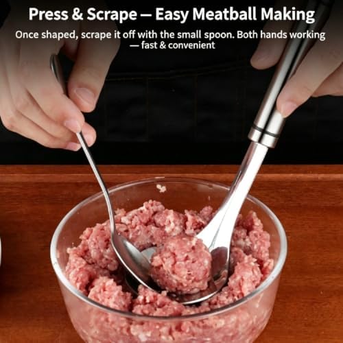 3 Set Stainless Steel Meatball Maker Spoon - 2-in-1 Set, 304
