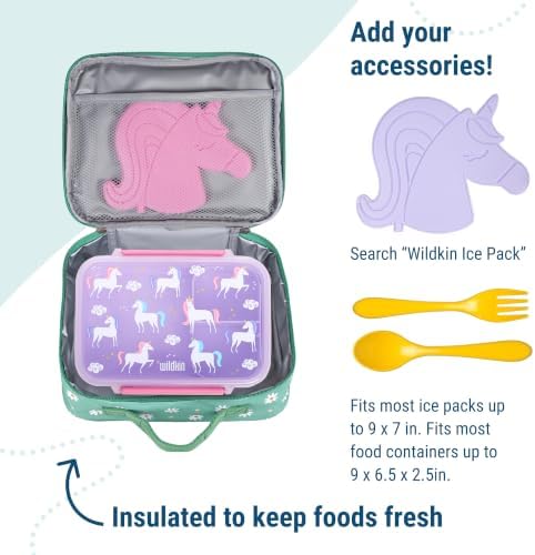 Wildkin Insulated Lunch Box for Kids, Daisy
