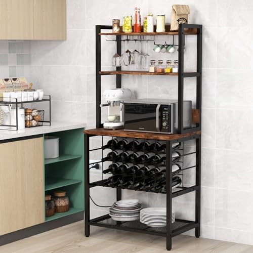 GIANTEX 4-Tier Microwave Stand with Storage Hutch