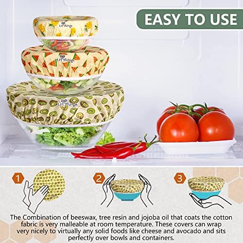 Li’l Things Beeswax Bowl Covers, Set of 5, XS–XL