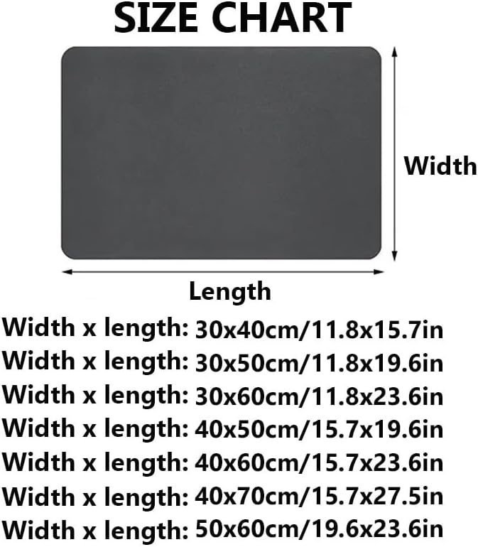 Dish Drying Mat Silicone for Kitchen Counter, Microfiber Absorbent