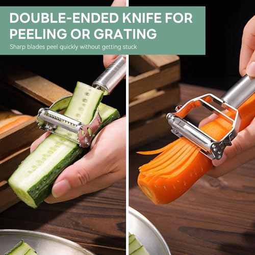 3PCS Set Multi-function Vegetable Peeler, Upgraded Stainless Steel