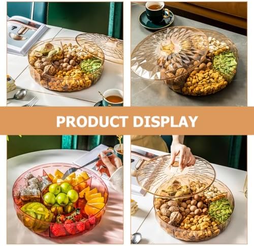 Plastic Dried Fruit Snack Container with Lid, Six Compartments, Candy