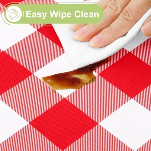 Smiry Christmas Table Cloth, Flannel Backed Vinyl Tablecloth, 60"x84"
