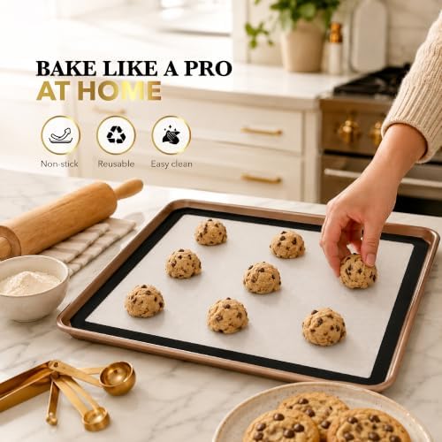 Silicone Baking Mats, 2-Pack Reusable Half-Sheet Liners