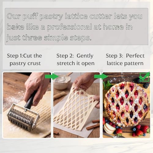 AMPSEVEN Pastry Lattice Roller Cutter - Professional Stainless Steel