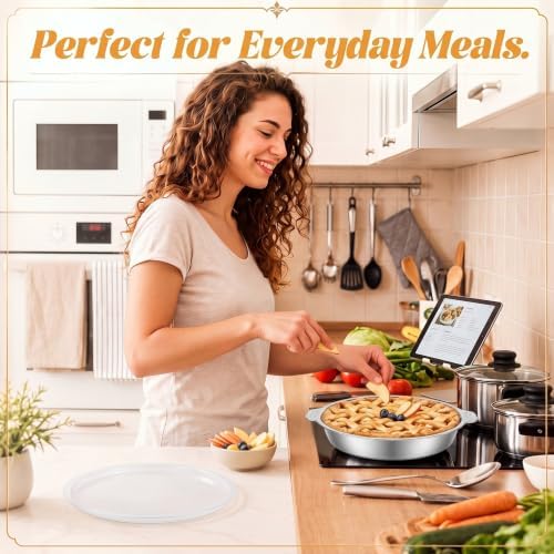 4 Pcs 10" Round Stainless Steel Pie Pans with Lids for Baking &