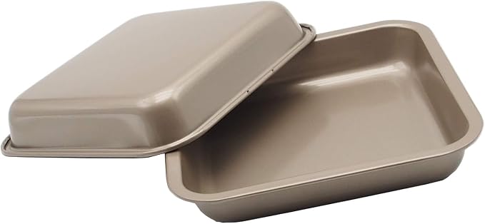 2 Small Baking Pans 8.33 x 8.33 Inch Mini Cookie Sheet Toaster Conventional by YourReliableKitchenPartner