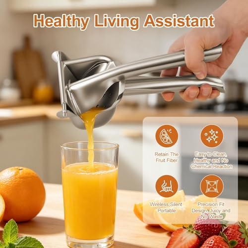 304 Stainless Steel Lemon Squeezer, Manual Citrus Juicer Hand Press
