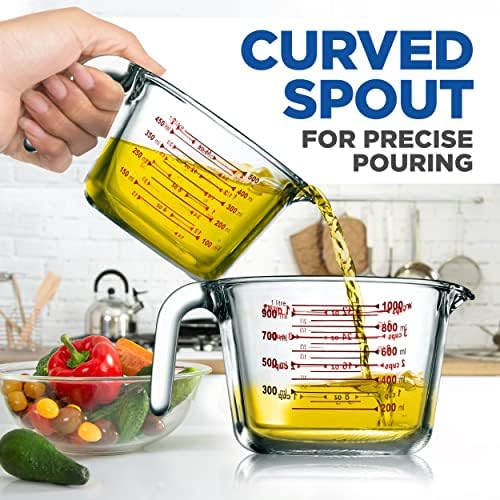 NutriChef 3 Pieces Measuring Cups - BPA-Free Premium Heat Resistant