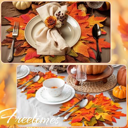SmoothNovelty 6 Pcs 15" Fall Placemats, Thanksgiving Leaf Mats