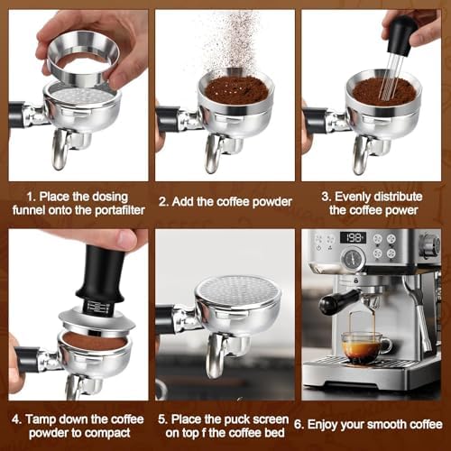 5 Pcs 51mm Espresso Accessories Kit, 3kg/0.1g Accurate Coffee Scale