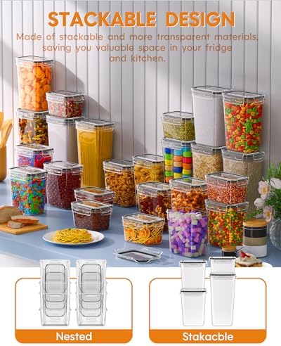 KEMETHY 24 PCS Airtight Food Storage Containers, BPA-free