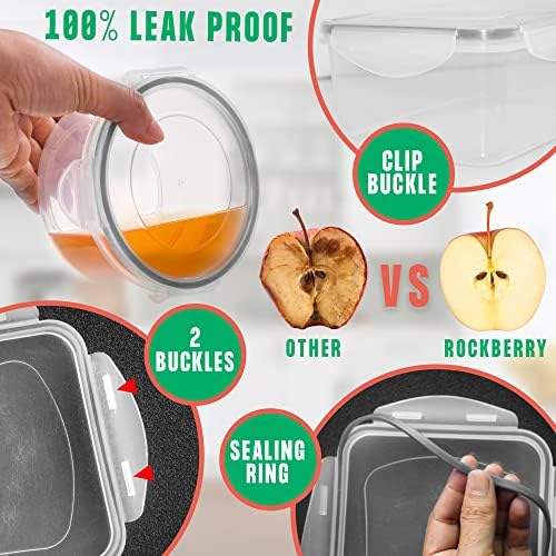 RockBerry 50 Pcs Large Food Storage Containers with Lids, 85 OZ