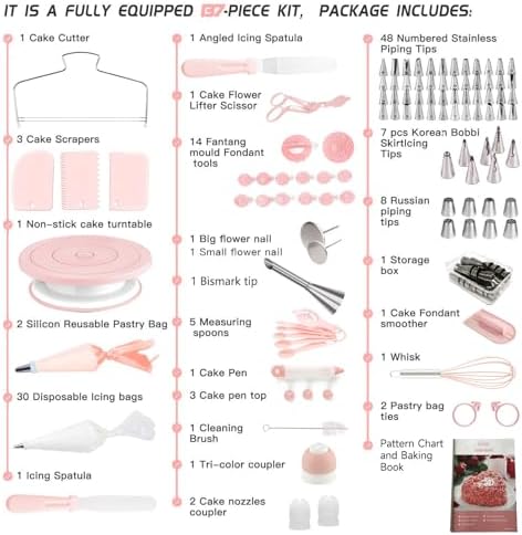 Boyun 138 Cake Decorating Kit, Baking Supplies Tools for Beginners &