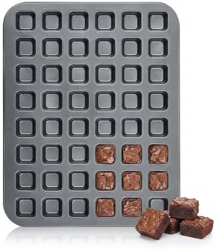 Teenyyou 1 Pcs Mini Brownie Pan 48 Cavity, Nonstick Mini Muffin Baking