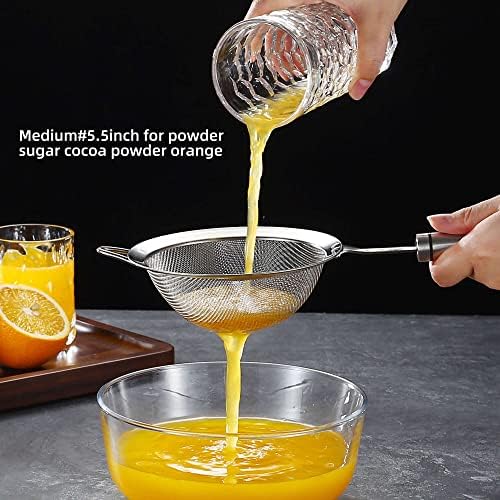 5.51inches 304 Stainless Steel Fine Mesh Strainer Tea Sieve Sifter