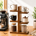 Coffee Mug Holder for Countertop, Wooden Coffee Mug Display Shelf