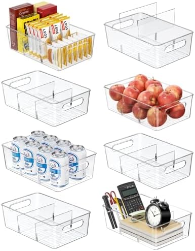 Mpotmiy 8-Pack Pantry Organizers and Storage, Clear Fridge Organizer