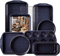 9-Piece Nonstick Bakeware Set, Non-Toxic Baking Pans Set, Shimmer Blue