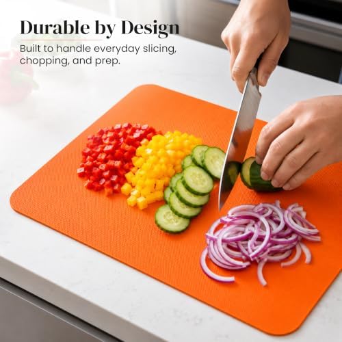 Simply Genius Flexible Cutting Board Set - Color-Coded Plastic Cutting