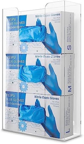 Stock Your Home Triple Acrylic Gloves Dispenser, Tissue Box Shelf