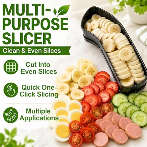 Banana Slicer, Multi Fruit & Egg Slicer, Kitchen Cutter for Boiled