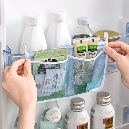 3PCS Refrigerator Door Organizer Set, Fridge Hanging Mesh Bag for