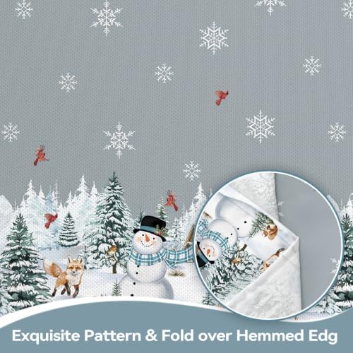 Christmas Cardinal Snowman Pine Rectangle Table Cloth 60x84inch