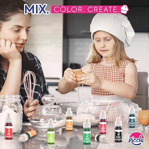 Riccle Food Coloring for Baking - 26 Bright Food Coloring Liquid Set