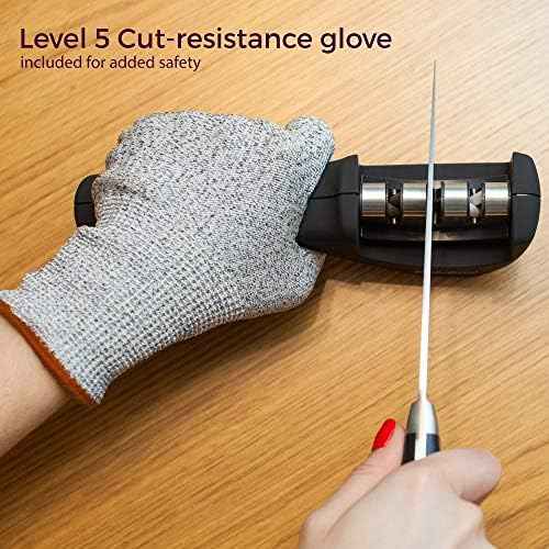 4-in-1 Kitchen Knife Accessories: 3-Stage Knife Sharpener Helps