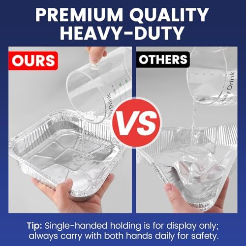 40 Pack 8x8 Aluminum Foil Pans with Lids - Square Baking Cake Pans