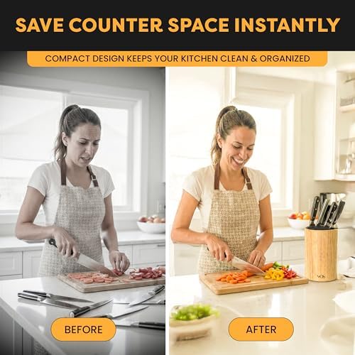 Vos Universal Bamboo Knife Block