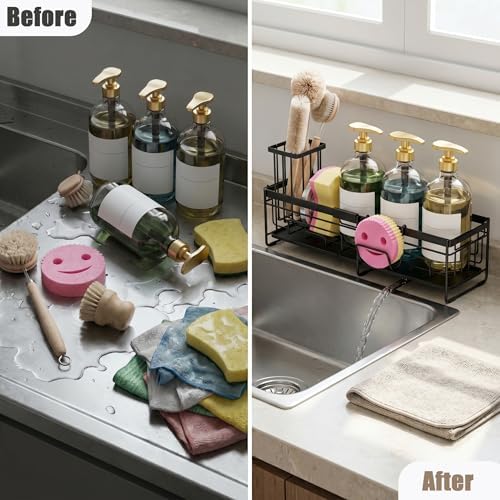 spospo Extendable Sponge Holder for Kitchen Sink, Extra Large