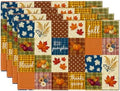 Artoid Mode Hello Pumpkin Leaves Fall Placemats Set of 4-12 x 18 Inch